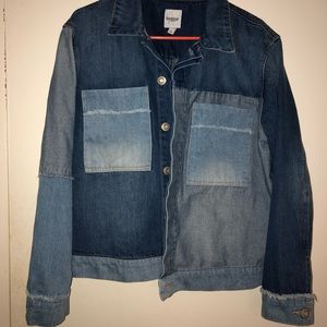 Kensie Jeans Large Colorblock Trucker Denim Jacket